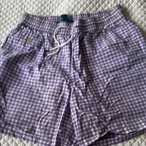 Polo Purple Gingham Checkered swim shorts